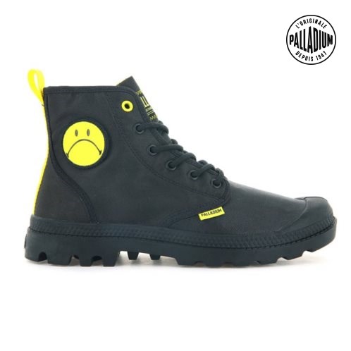 Palladium Pampa Smiley Change Men's Boots Black | UK K857-PWS